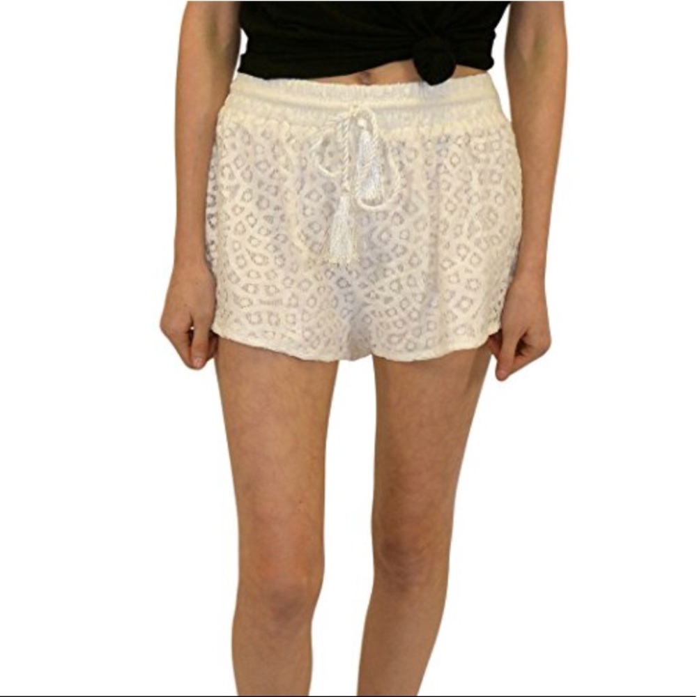 MINKPINK White Sugar Crochet Shorts